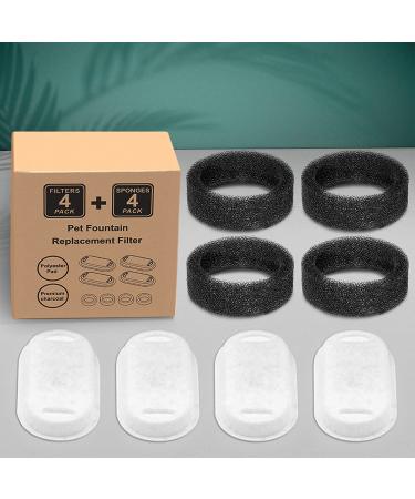 Cat Water Fountain Filters and Sponges - 4 Pack, 8 Pack, 12 Pack, 16 Pack for 67oz Stainless Steel Pet Fountain - Replacement Filters with Adjustable Water Flow - Buy Online on GoSupps.com