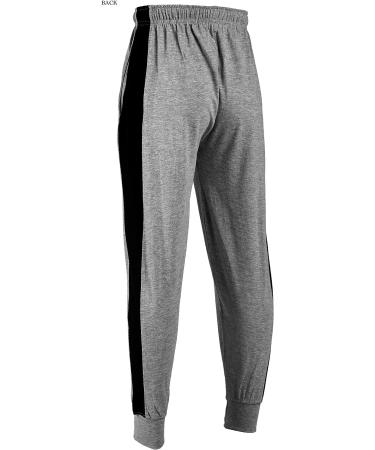 Chopper Club Boys Track Pants | Cotton Fleece Sweatpants | Side Panel | Open Leg Slim Fit | Black+Grey 16 - Buy Online on GoSupps.com