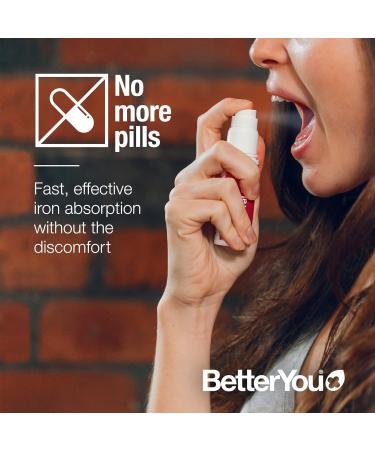 BetterYou Iron Daily Oral Spray - 5mg Highly Absorbable Iron, Immune Support, Baked Apple Flavour - 25ml (1 Pack) - Buy Online on GoSupps.com