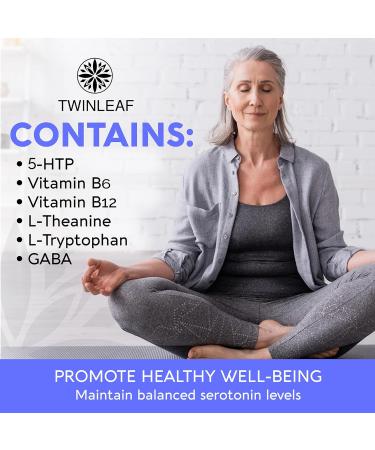 TWINLEAF Serotonin & Dopamine Support Bundle - 5HTP Vitamin B6 B12 GABA L-Tyrosine & L-Theanine for Mood & Mental Well-Being - 60 Capsules Each - Made in USA - Buy Online on GoSupps.com