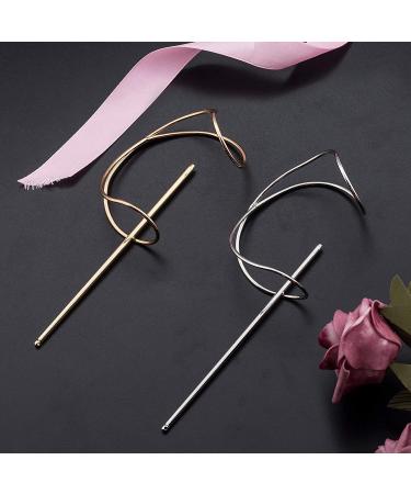 OIIKI 2PCS X Shaped Hair Stick Set for Women & Girls - Gold + Silver Bun Holder & Cage - Buy Online on GoSupps.com