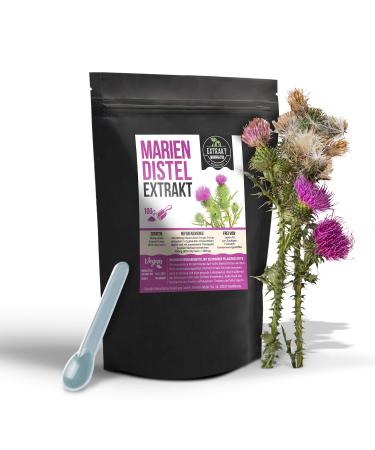 Maria thistle Silymarin extract |100g powder |without additives |High dose 100% vegan and filled in Germany (powder 100g) 100 g (1 Pack)
