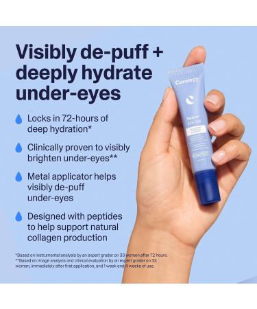 Curology Hydro+ Essentials Bundle Foaming Gel Cleanser Cream Moisturizer and Cooling Caffeinated Eye Gel with Hyaluronic Acid Peptides and Niacinamide Hydro+ Bundle - Buy Online on GoSupps.com