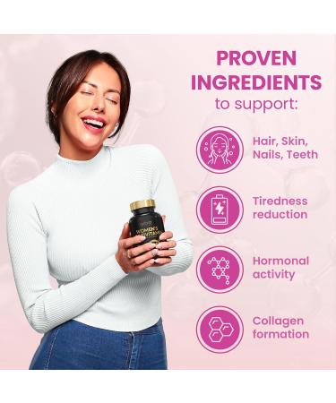 Award Winning Multivitamin Tablets for Women with Collagen & Hyaluronic Acid | Made in The UK | Womens Vitamins to Support Hormones Immunity & Energy | Collagen Supplements for Women | 90 Tablets 90 count (Pack of 1) - Buy Online on GoSupps.com