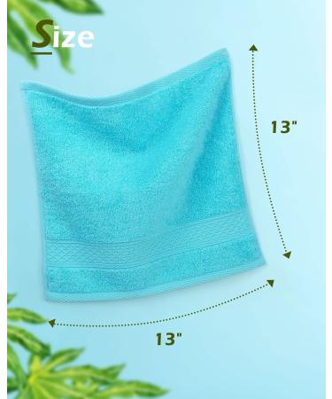Ultra Soft Cotton Washcloths for Sensitive Skin - 12 Pack, 13x13 inches, 4 Colors - Buy Online on GoSupps.com
