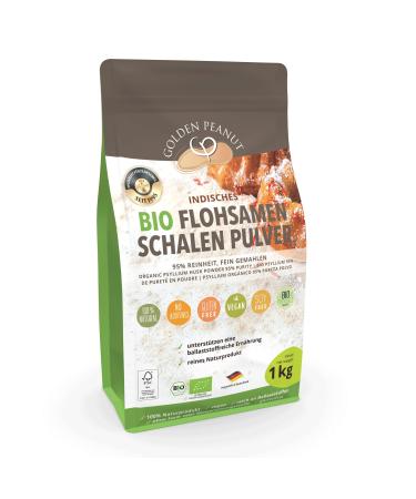 GOLDEN PEANUT Organic Psyllium Powder 95% 1kg, Premium Psyllium Powder, Finely Ground No Additives, Gluten Free Cooking Ingredient, Quality Controlled