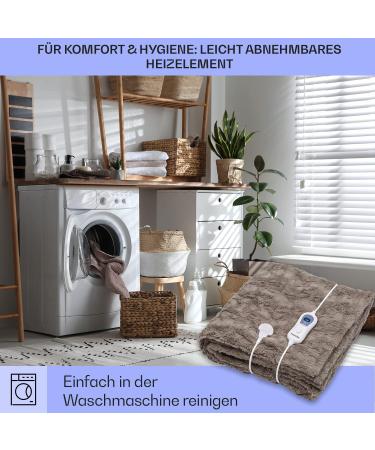 Shop Klarstein Thermal Blanket - 120W Electric Heating Ceiling Energy-Saving Washable Large Cuddly Blankets for Bed & Camping - 200x180 cm & 180x130 cm in Brown - Buy Online on GoSupps.com