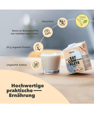 Saturo Vegan Meal Replacement Drink - Vanilla | 500kcal | Protein-Rich Astronaut Food | 6 x 500ml Pack - Buy Online on GoSupps.com