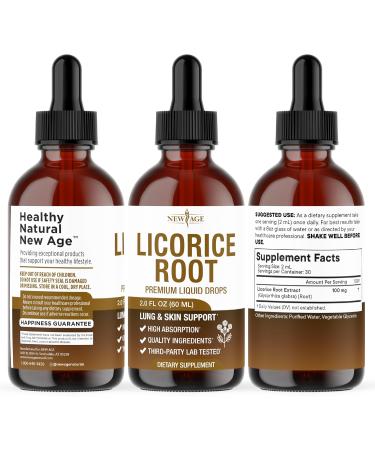 NEW AGE Licorice Root Tincture - Digestive, Lung & Skin Support - Licorice Root Extract Liquid Drops - Vegan, Sugar & Alcohol-Free Supplement - 4 fl oz 2 Fl Oz (Pack of 2) - Buy Online on GoSupps.com
