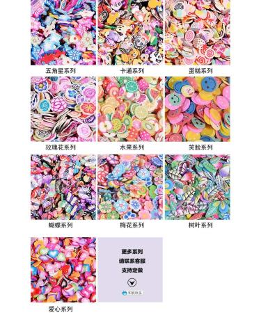Guangcailun 1000pcs/bag 3D Polymer Clay Nail 3D Polymer Clay Nail Slices Star Cartoon Flower Fruit Feather Manicure Nail Art Decoration s 13# - Buy Online on GoSupps.com