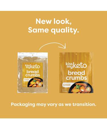 Kiss My Keto Plain Bread Crumbs - Zero Carb, Low Sodium, Sugar Free | 6g Protein, Soy Free, Non-GMO | Vital Wheat Gluten Classic - 1 Pack - Buy Online on GoSupps.com