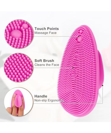 VOCOSTE Silicone Face Scrubber Exfoliator - Soft Cleansing Brush & Facial Wash Tool in Rose Red | Perfect for Gentle Exfoliation - Buy Online on GoSupps.com