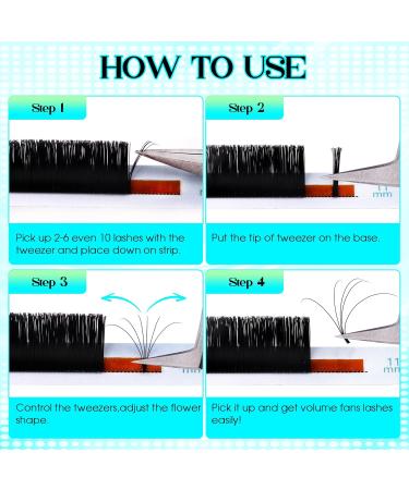 GEMERRY Easy Fan Lash Extensions - Rapid Blooming C/D Curl 8-20mm Volume Lashes - Self Fanning Eyelash Extension Tray - Buy Online on GoSupps.com