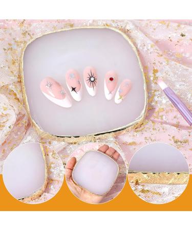  APLZGMG Resin nail polish mixing palette - Gold rim - Nail polish color mixing palette - DIY display board for gel nail makeup - Palette (square) - Buy Online on GoSupps.com