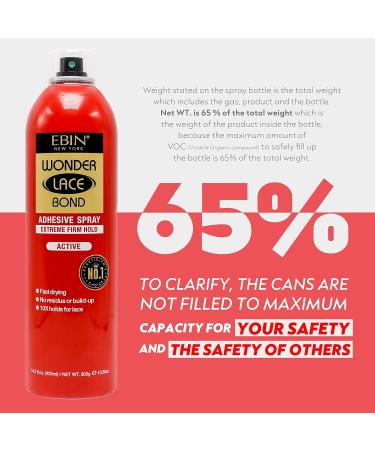 EBIN NEW YORK Wonder Lace Bond Adhesive Spray Supreme 3pack - Extreme Firm Hold 2.7oz/ 80ml | Active Use Fast Drying No Residue No Build-up Powerful Hold All-Day Hold Daily Wig Application 2.7oz / 80ml Supreme - Buy Online on GoSupps.com