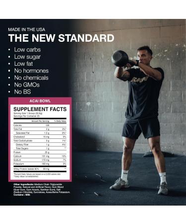 RAW Vegan Protein Powder - Acai Bowl | 20g Plant-Based Protein Vitamins for Muscle Growth Low-Fat & Low Carb - 25 Servings - Buy Online on GoSupps.com