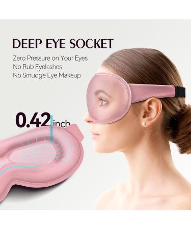 Weighted Sleep Mask 2 Pack | 3D Contoured Eye Masks for Travel & Meditation | Best Blackout Sleep Masks for Men & Women | Adjustable Memory Foam - Black & Pink - Buy Online on GoSupps.com