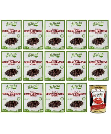 Felicia Tortiglioni di Grano Saraceno Integrale pasta with 100 organic buckwheat organic and naturally glutenfree pack of 340 g + Italian Gourmet Polpa di Pomodoro 400 g can 14