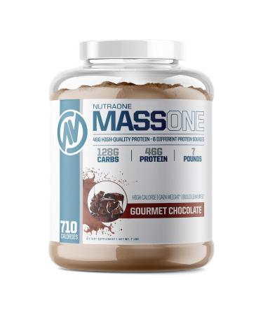 Massone Mass Gainer Protein Powder by NutraOne  Gain Weight Protein Meal Replacement (Gourmet Chocolate - 7 lbs.)