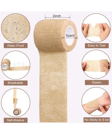 48 Pack Self Adhesive Wrap Bandages - 2 x 5 Yard Cohesive Athletic Tape for Sports Injuries, First Aid Treatment - Multicolored Vet Wrap for Pets - Buy Online on GoSupps.com