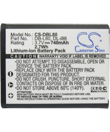 Buy Replacement Battery for Sanyo VPC-CG10R Xacti VPC-CA100EXYL - DB-L80 DB-L80AU 740mAh | Fast International Shipping - Buy Online on GoSupps.com