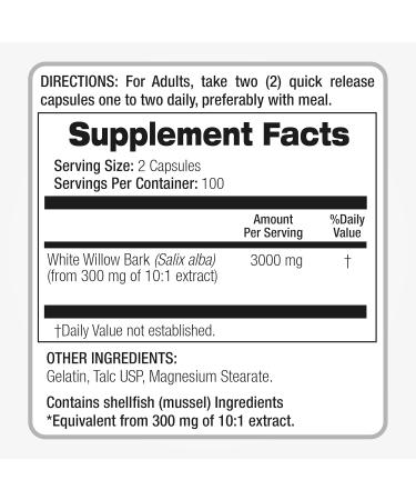 FITO MEDIC S Lab White Willow Bark Capsules - 3000 mg 200 Count - Ultra High Absorption for Optimal Health - Buy Online on GoSupps.com