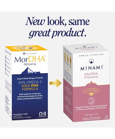 Minami MorDHA Prenatal Omega 3 Fish Oil Supplement - 60 Softgels for Brain and Eye Development in Pregnancy and Breastfed Infants - Buy Online on GoSupps.com