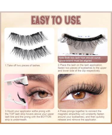 Buy Wiwoseo Magnetic Eyelashes - Reusable Dual Magnetic Lashes for Natural Look | No Glue Clear Band Includes Applicator - 2 Pairs D-Natural - Buy Online on GoSupps.com