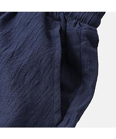 Loyalt Men's Navy Cotton Linen Shorts - Medium - Buy Online on GoSupps.com