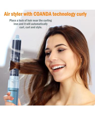 5 in 1 Hair Dryer Brush & Air Styler - High-Speed Ionic Curler Volume & Smooth - Rotatable 8.86Ft - Upgrade F-1 Bay Blue - Buy Online on GoSupps.com