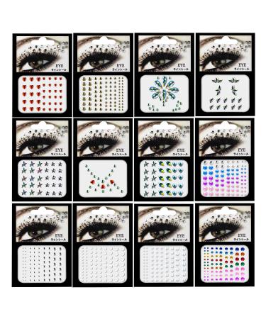Face Jewels Stickers Gems Rhinestones | Body Glitter Festival Rave & Party Accessories - 12 Sheets - Buy Online on GoSupps.com
