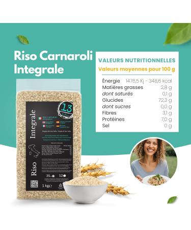  13 di Ilaria Integral Carnaroli rice in packs of 1 kg - Made in Italy - 13 from Ilaria (2) - Buy Online on GoSupps.com