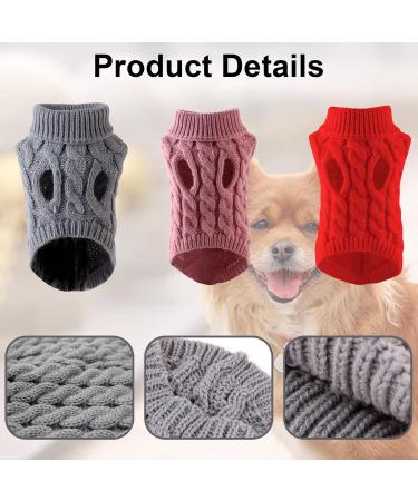 Nizirioo 3-Piece Dog Sweater Set | Warm Knitted Turtleneck for Small Dogs & Cats | Winter Pet Coat - Shop Now! - Buy Online on GoSupps.com