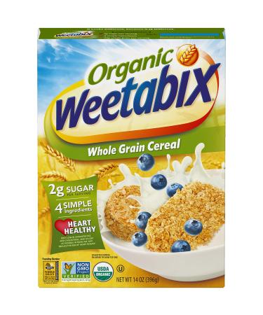Weetabix Organic Whole Grain Cereal Biscuits USDA Certified Organic Non-GMO Project Verified Heart Healthy Kosher Vegan 14 Oz Box