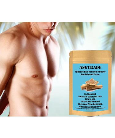 Vegan Hair Removal Mask | Sandalwood Depilatory for Sensitive Skin | Organic Facial Hair Removal for Men & Women | Pubic Bikini & Leg Powder Waxing - Buy Online on GoSupps.com