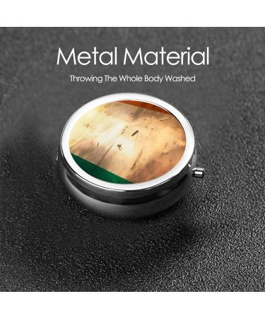 Buy Irish Flag Portable Metal Pill Box - Round Mini with 3 Compartments Travel-Friendly Design - Buy Online on GoSupps.com