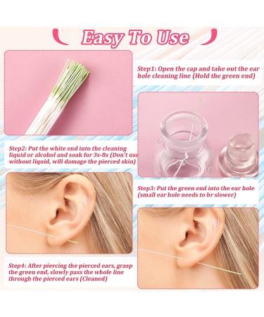 420 Pcs Disposable Earrings Hole Cleaner Floss - Piercing Aftercare & Odor Removal Tool for Men, Women, Girls - 6 Boxes - Buy Online on GoSupps.com