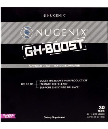 Nugenix GH-Boost - Advanced HGH Booster & Sleep Supplement for Men - GABA, Glutamine, Lysine, Arginine, Ornithine - Tea-Berry Blast - 30 Pack - Buy Online on GoSupps.com