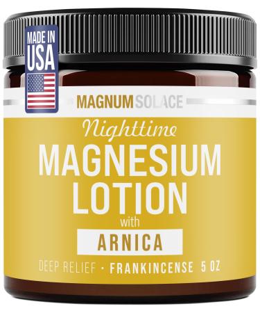 Magnum Solace Nighttime Magnesium Lotion with Arnica Soothing Relief & Relaxation Highly Concentrated Magnesium for Muscles & Joints Apply to Legs or Feet Before Bed Skin-Friendly