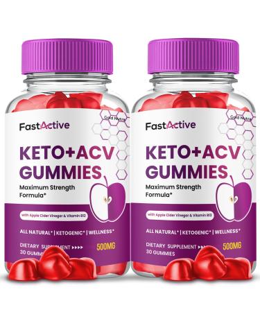 Fast Active ACV Gummies FastActive + ACV Gummies Advanced Formula Supplement for Men and Women 2 Month Supply (2 Pack)