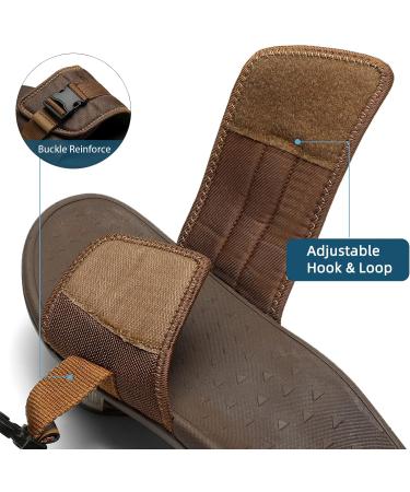 MEGNYA Men's Orthotic Walking Sandals | Arch Support, Plantar Fasciitis Relief | Comfortable Slide Sandals for Foot Pain | 11 W3 Dark Brown - Buy Online on GoSupps.com