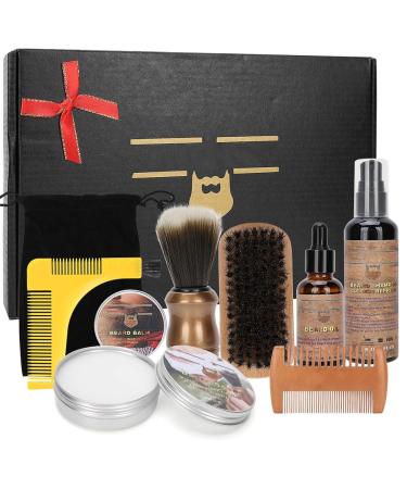 Beard Grooming Kit for Men | Beard Oil Brush Comb & Shampoo Set | Ultimate Beard Care Gifts - Buy Online on GoSupps.com
