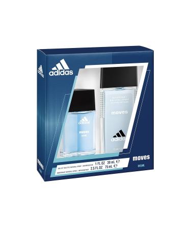 adidas Moves for Him 2-Piece Gift Set with 1-Ounce Eau de Toilette and 2.5-Ounce Deodorant Natural Spray Total Retail Value $31.00 - Buy Online on GoSupps.com