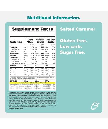 Keto Chow Salted Caramel Meal Replacement Shake Powder - Protein Rich, Low Carb, Single Meal Sample 1.6oz - Buy Online on GoSupps.com