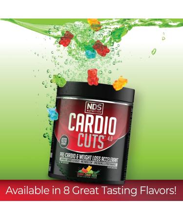 Cardio Cuts NDS Nutrition 4.0 Pre Workout Supplement - Advanced Weight Loss and Pre Cardio Formula with L-Carnitine CLA MCTs L-Glutamine and Safflower Oil - Gummy Rush (40 Servings) - Buy Online on GoSupps.com