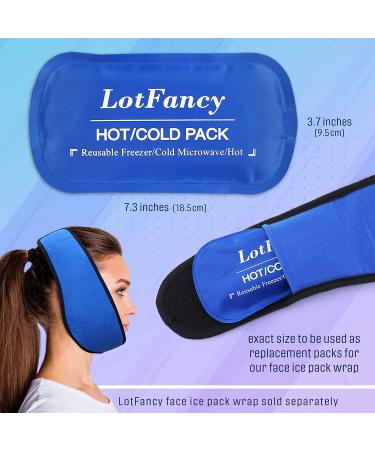LotFancy 2pc Gel Ice Packs for Hot Cold Therapy - Pain Relief for Face, Head, TMJ, Wisdom Teeth, Oral Surgery, Sport Injuries, Migraine, Muscle Joint - Reusable Heating Cooling Gel Pads 7.3 x 3.7in (2 Pack) - Buy Online on GoSupps.com