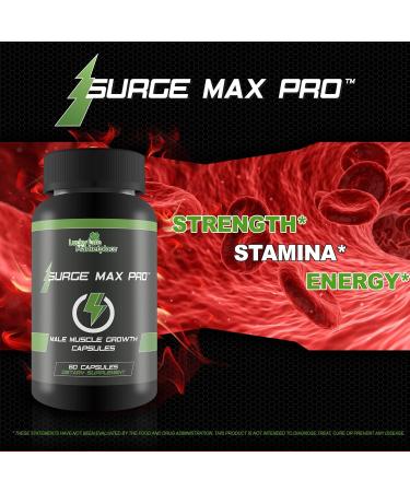 Surge Max Pro - Ultimate Muscle Growth Formula | Boost Power Strength & Stamina | L-Arginine for Explosive Muscle Gains | Enhance Oxygen & Nutrient Delivery - Buy Online on GoSupps.com