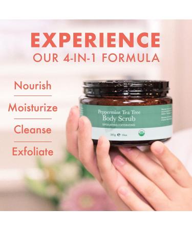 Organic Peppermint Tea Tree Sugar Body Scrub for Exfoliation | Foot Scrub for Women & Men - Buy Online on GoSupps.com