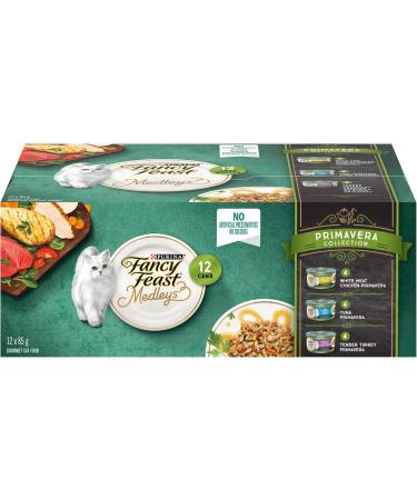 Fancy Feast Wet Cat Food Elegant Medleys Primavera & Fancy Feast Wet Cat Food Cheddar Delights Grilled Variety & Fancy Feast Wet Cat Food Grilled in Gravy Variety Pack 85g - Buy Online on GoSupps.com