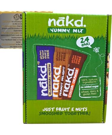Cereal Bars Multipack with Nakd Yummy Mix Bars 24x 35g | Healthy Snacks for Kids and Adult | Gluten Free | Suitable for vegetarians | On The Go Snacks - Buy Online on GoSupps.com